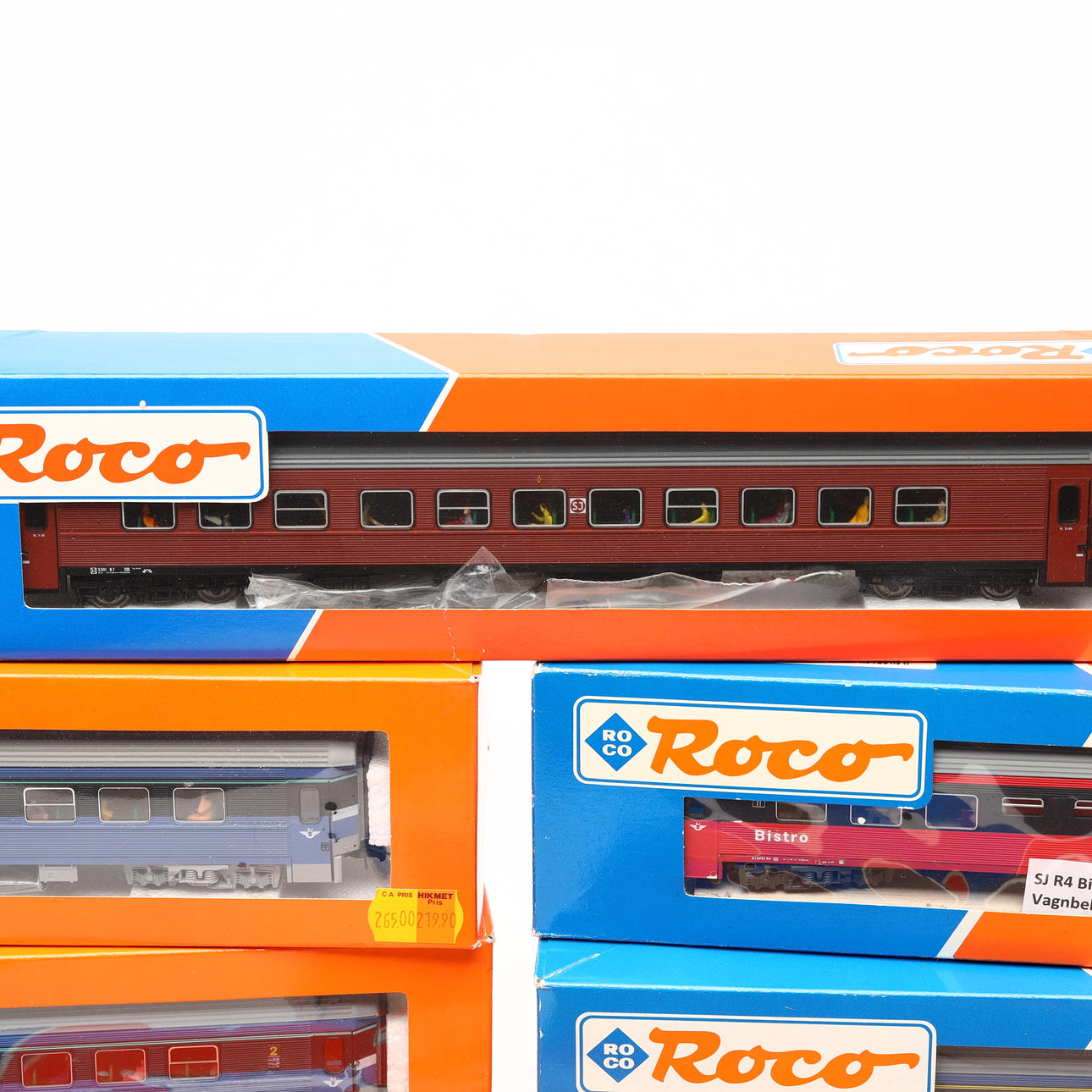 ROCO 9 passenger train cars, 44720, 44721, 44725 and 44726, original ...