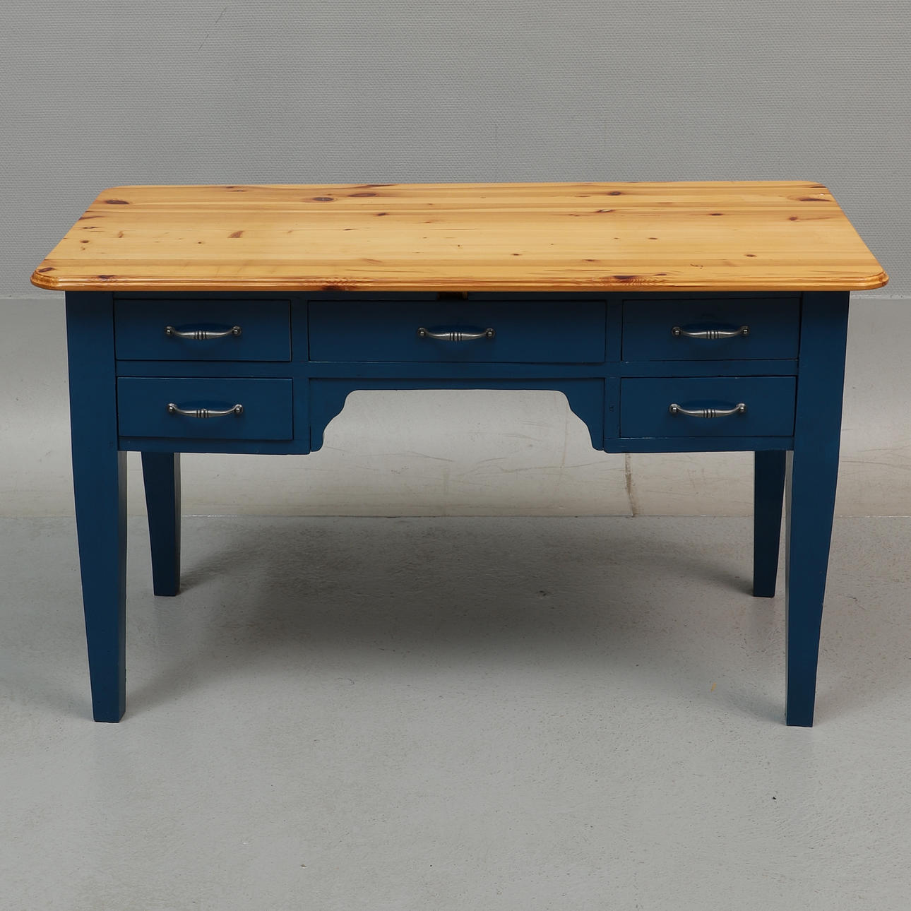 A blue painted desk, 20th century.