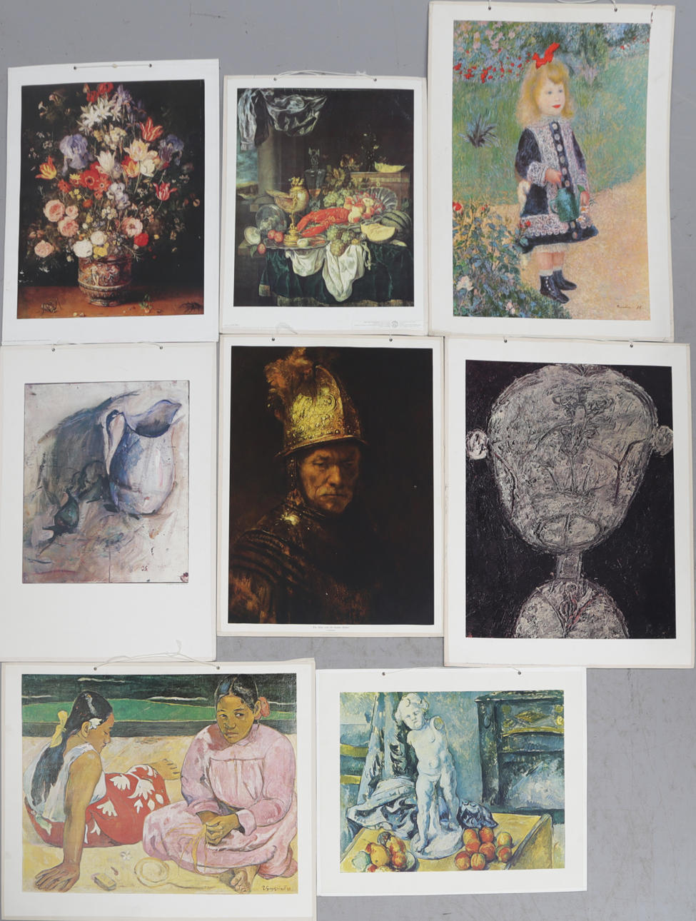 PLANSCHER, kända konstverk, 20 st, typ skolplanscher.