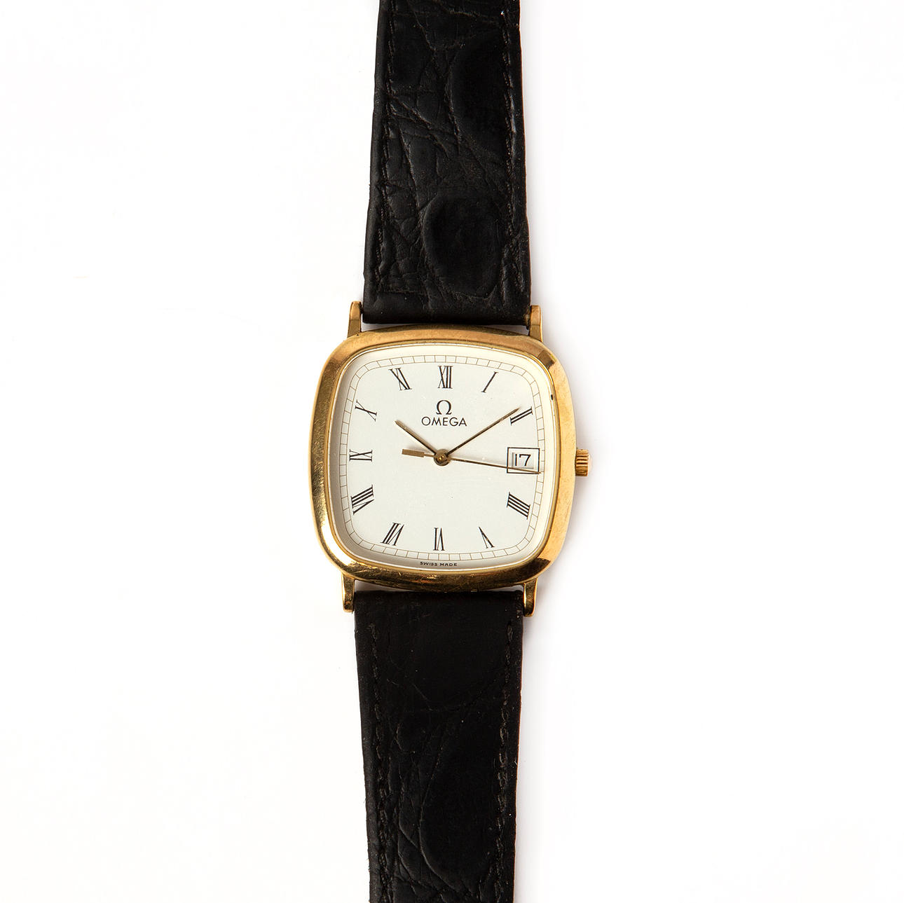 OMEGA, a 1990s gold plated DeVille wristwatch.