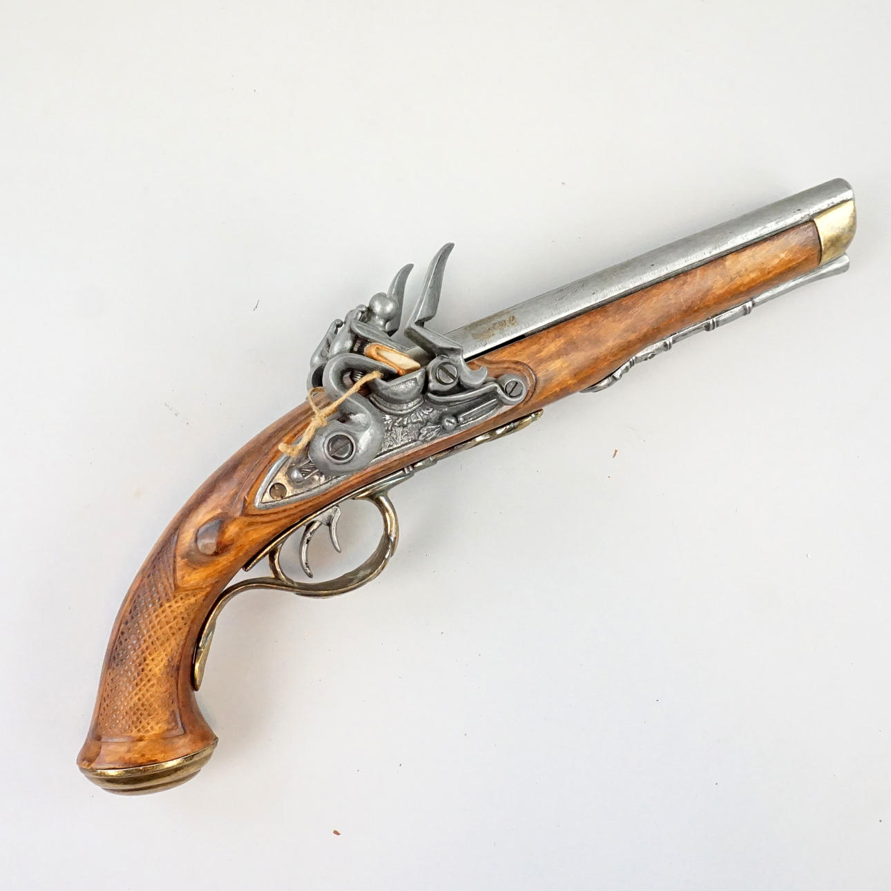 STEINSCHLOSSPISTOLE, Replik, doppelläufig.