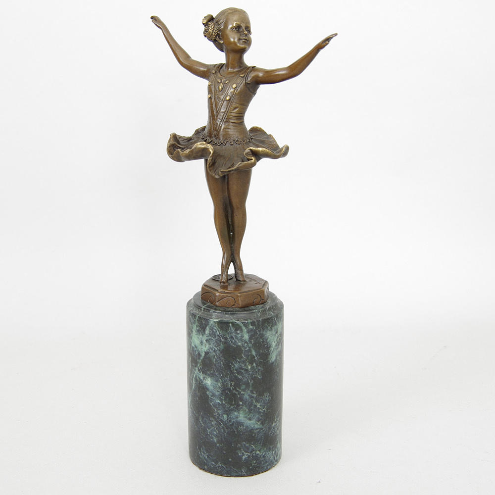 SKULPTUR, ballerina, brons på marmorsockel.
