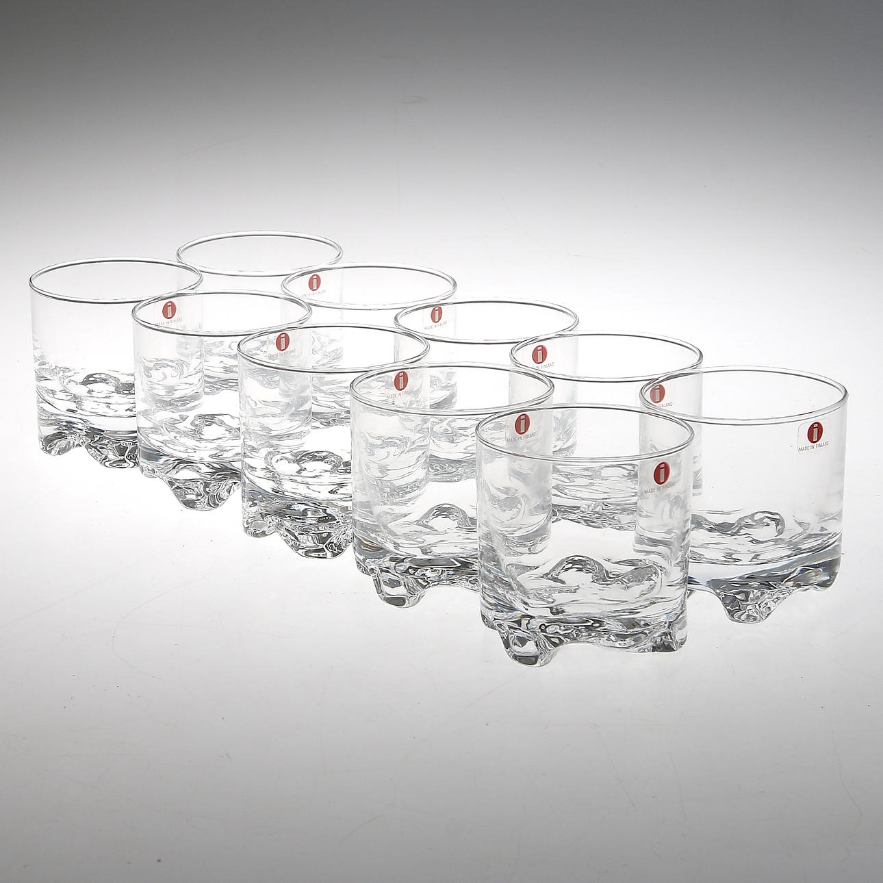 WHISKYGLAS, 10 st, modell "Gaissa", Tapio Wirkkala, Iittala, Finland. 1900-tal.