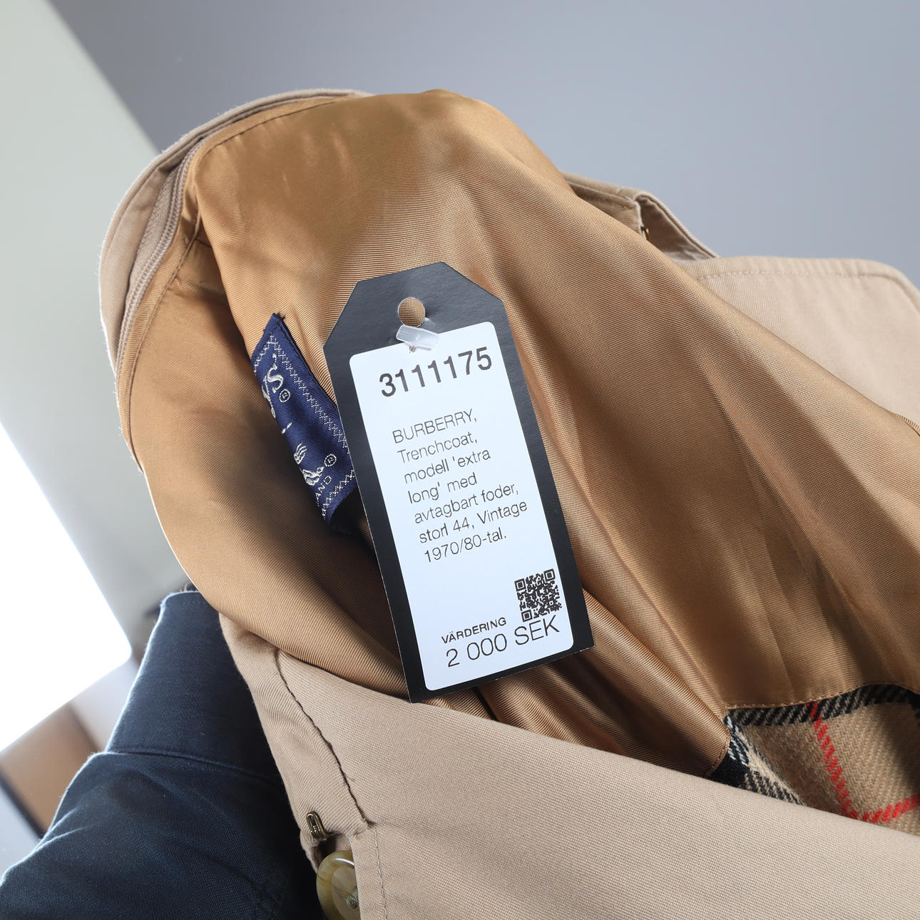 BURBERRY, Trench coat, model 'extra long' with removable