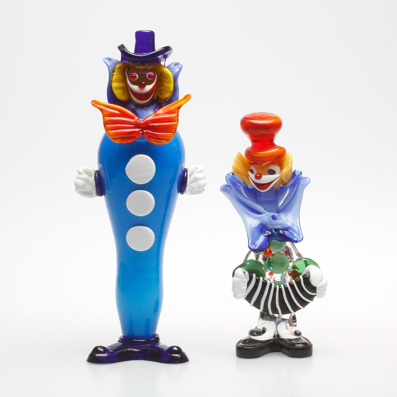 CLOWNER, 2 st, glas, 1900-tal.