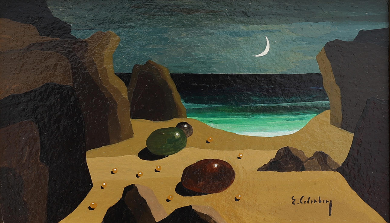 ERIC CEDERBERG. SURREALISTISKT MÅNLANDSKAP.