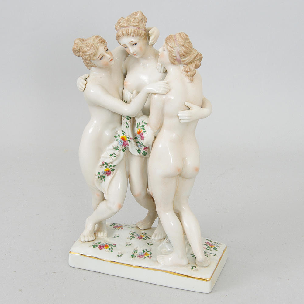 FIGURIN, porslin, 3 kvinnor, Tyskland.