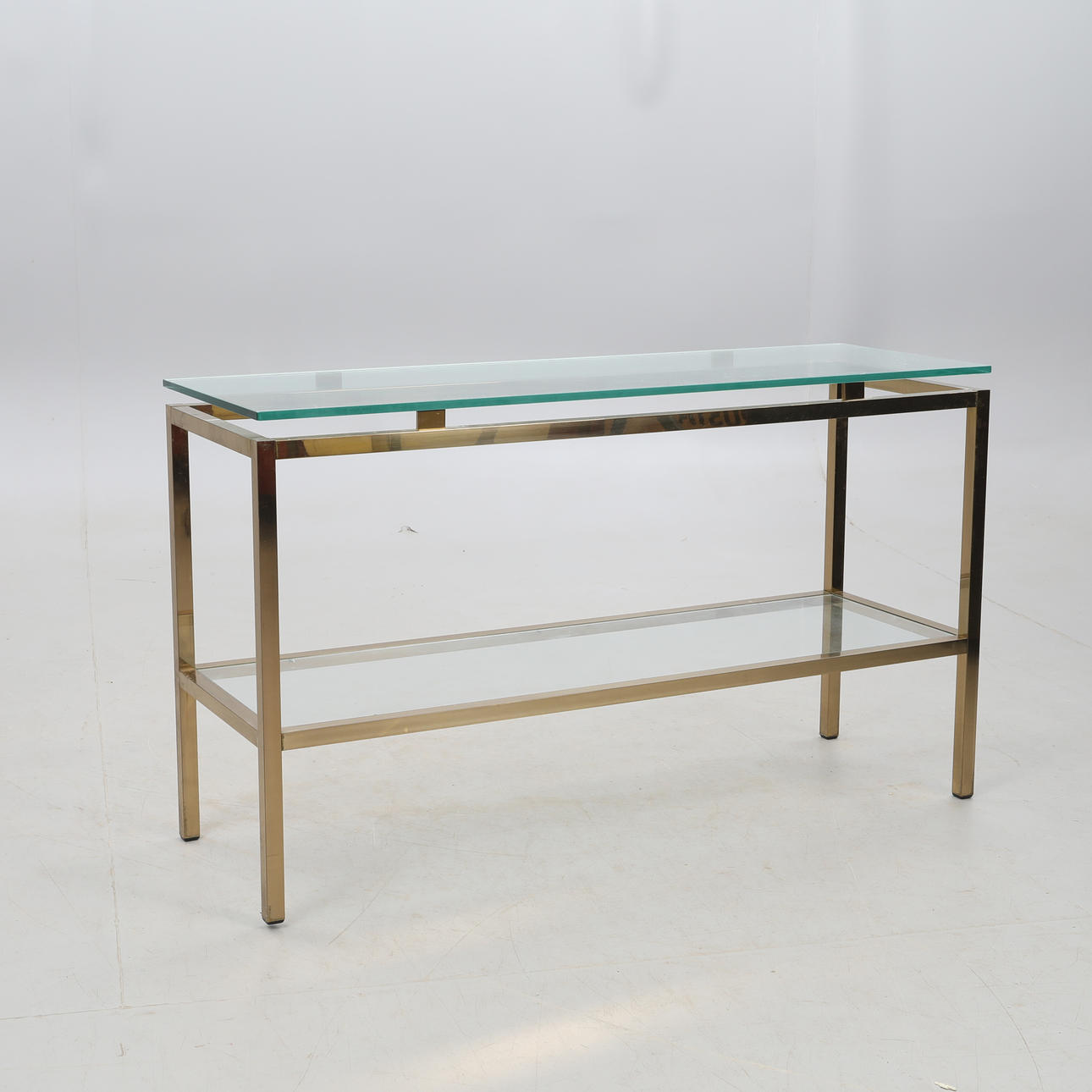 SIDEBOARD, glas och mässing, 1900-talets andra hälft.