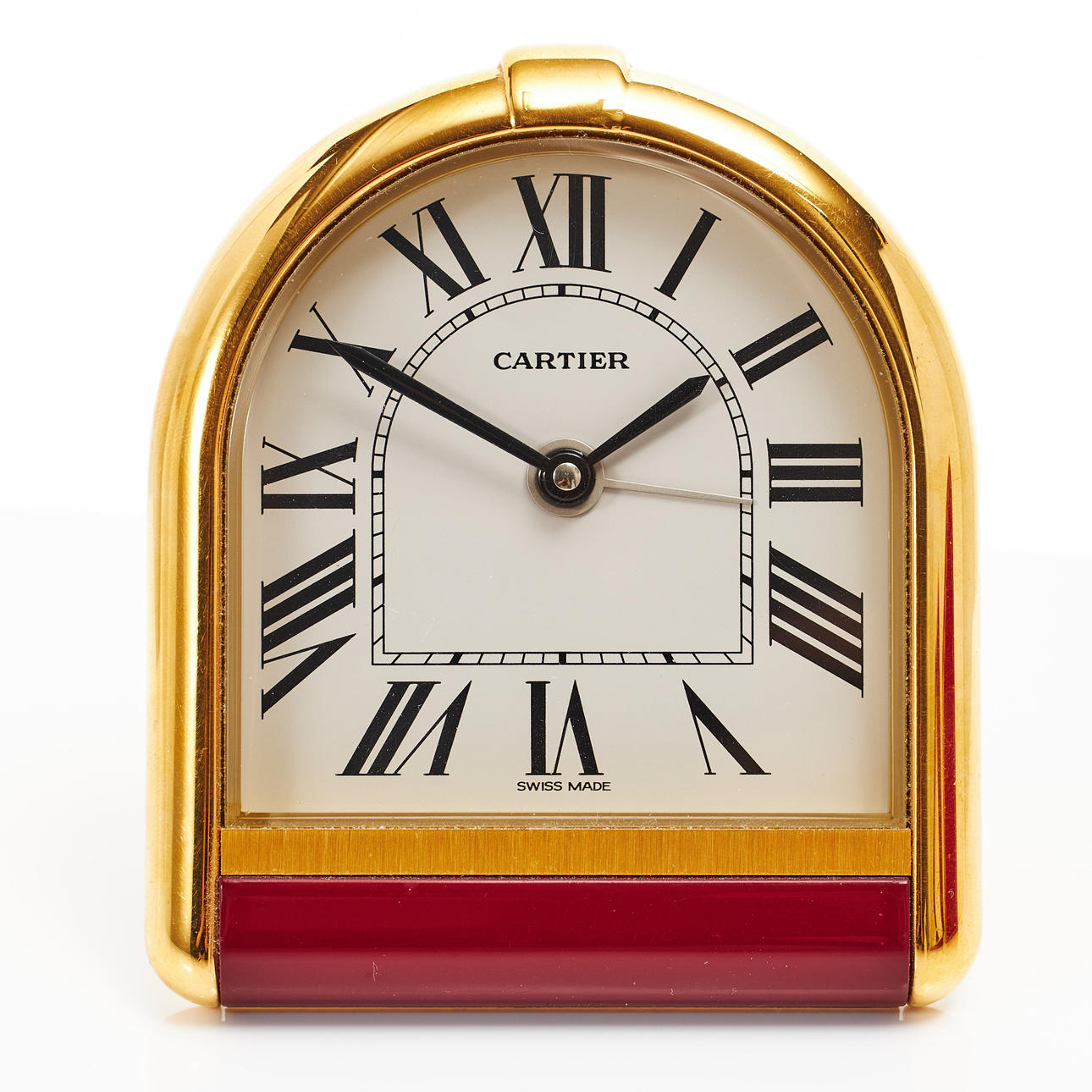 CARTIER, Reisewecker, Messing, um 2002.