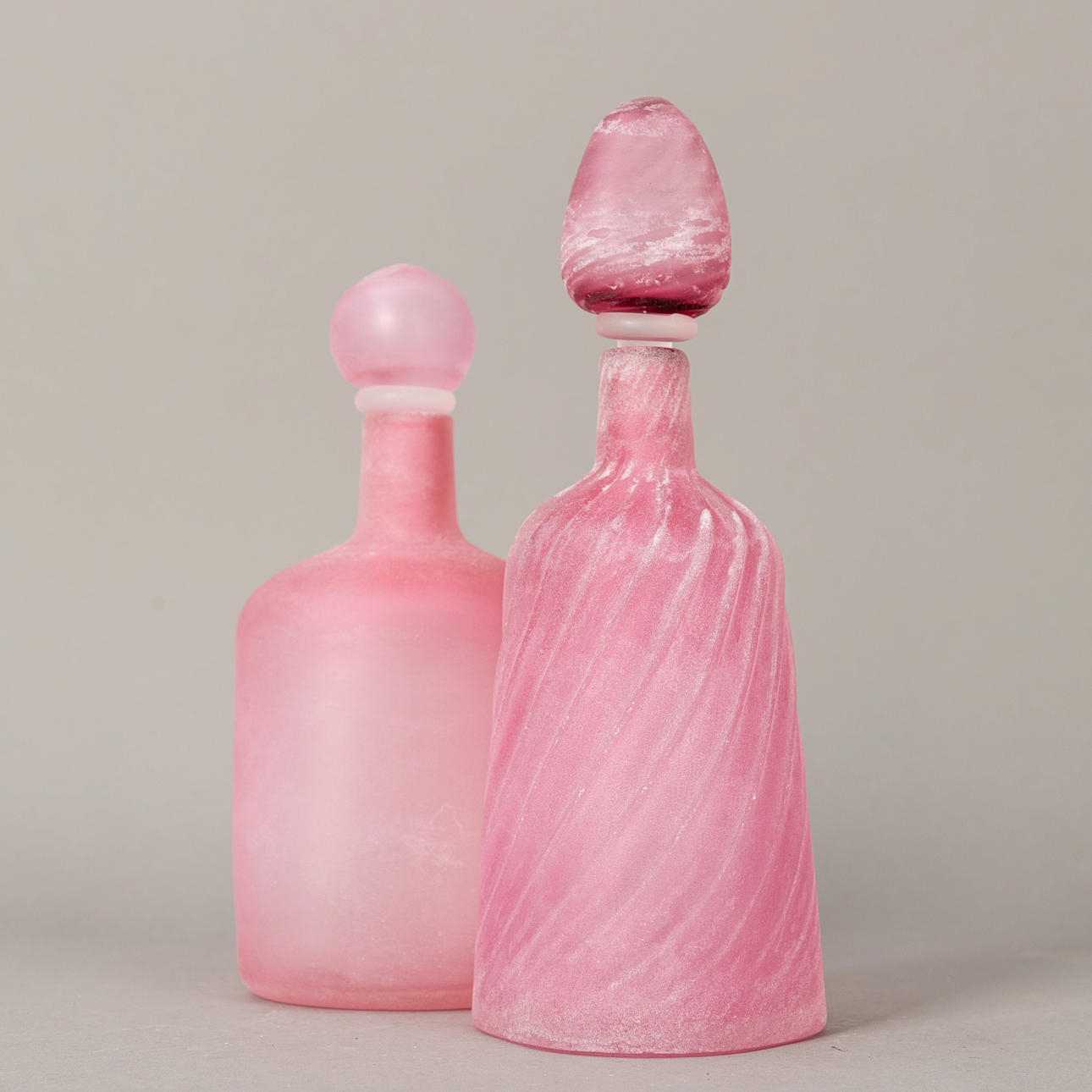 GINO CENEDESE, 2 'scavo' bottles, Murano.