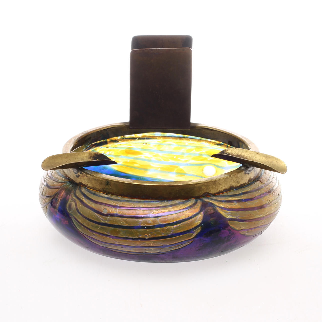 CIGARR ASKFAT, glas och metall, 1900-talets början.