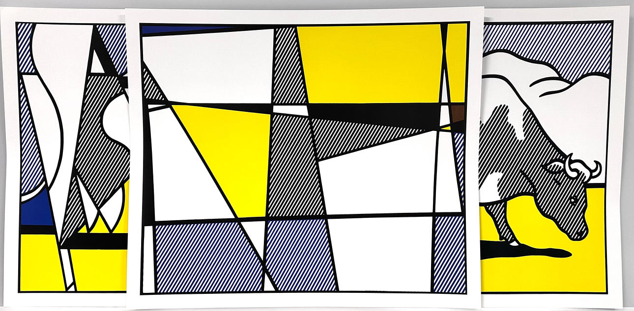 ROY LICHTENSTEIN. Después. Offset de color, tríptico.