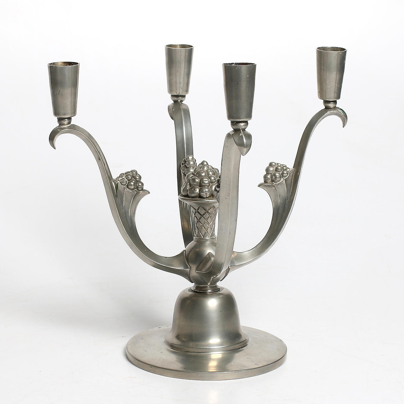 KANDELABER, tenn, Zeta, Art Deco. 1930-tal.