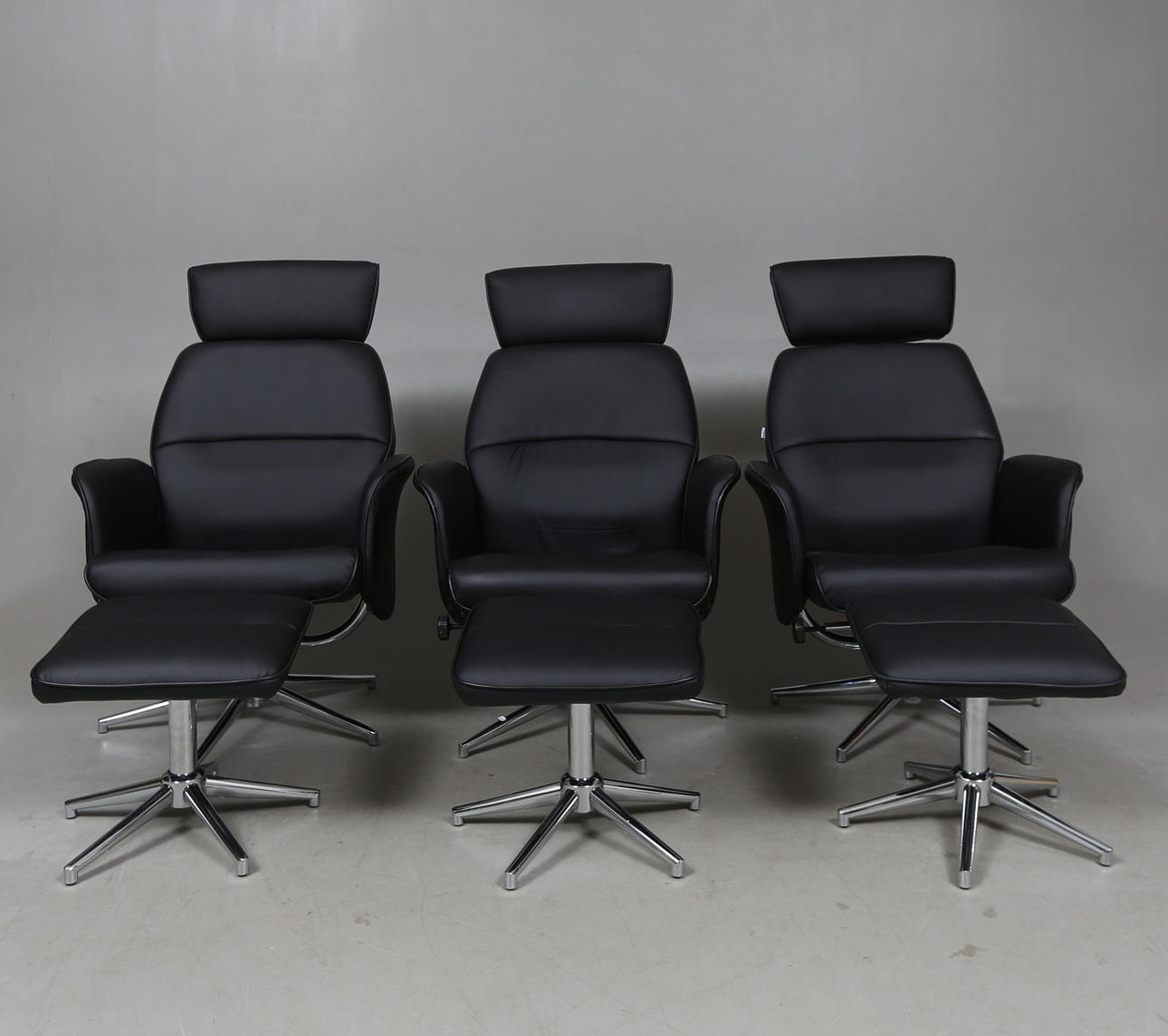 SILLONES CON REPOSAPIÉS, 3 piezas, vidaXL.