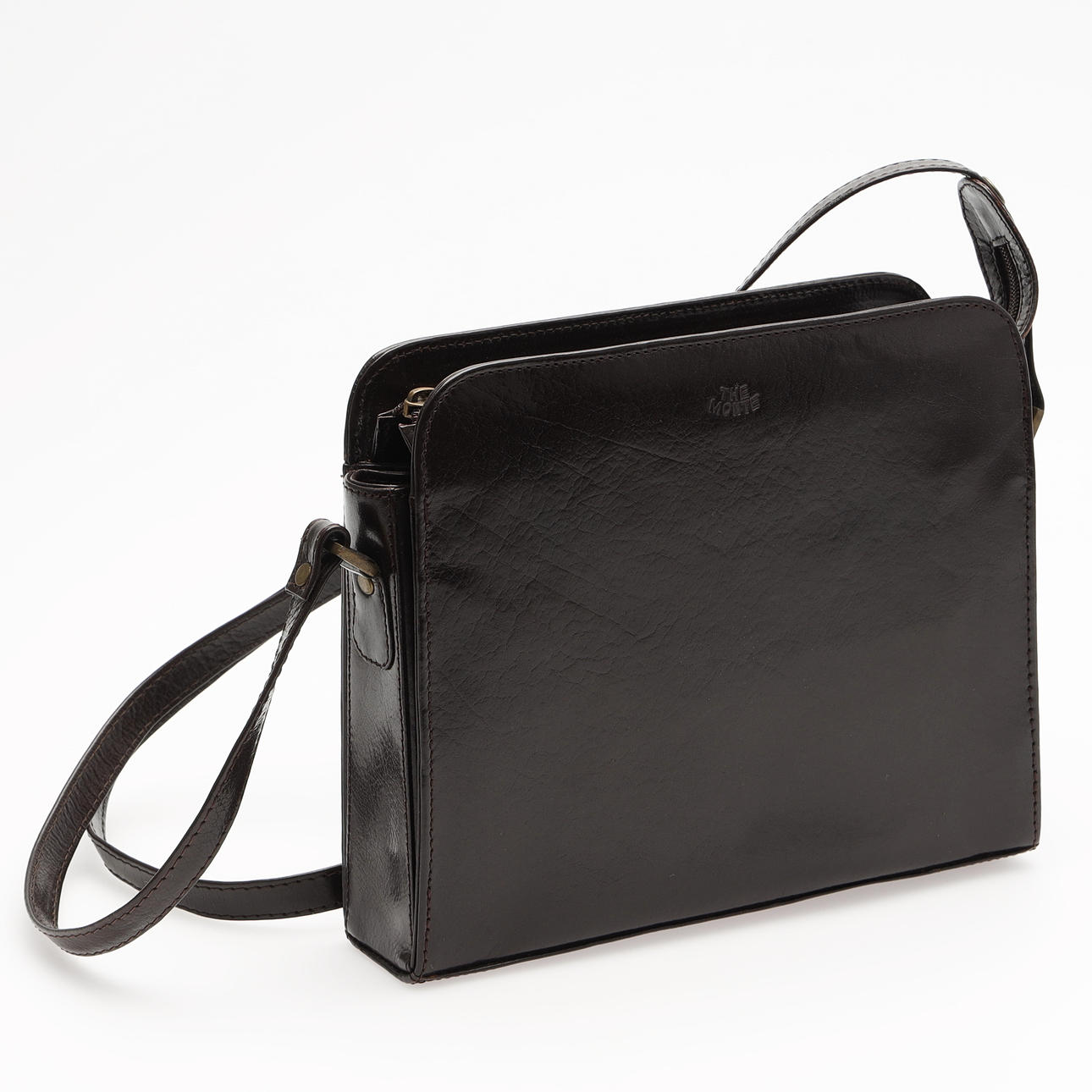 HANDVÄSKA, Brunt skinn, "The monte".