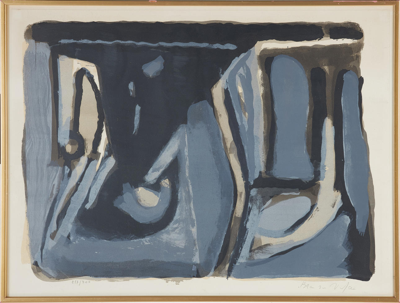 BRAM VAN VELDE (HOLLAND, 1895-1981). Composition, signed, and numbered 217/300, lithograph.