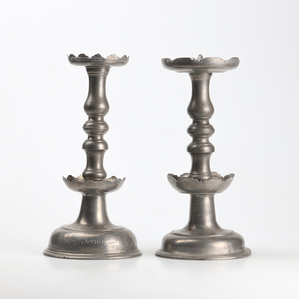 Two baroque/style candlesticks, 17th/19th century.