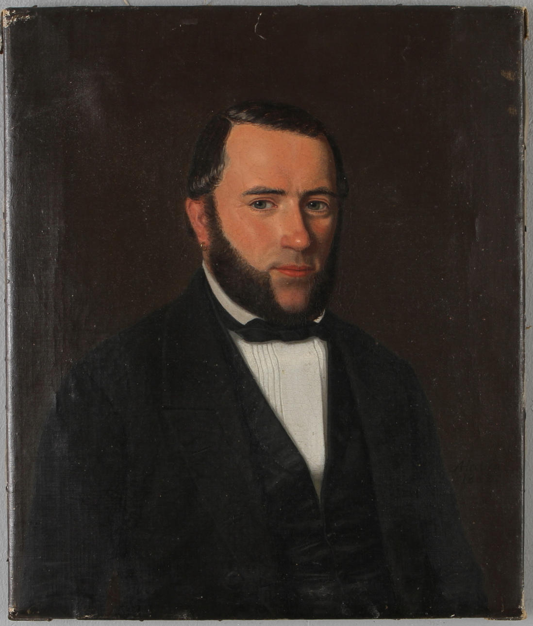 ANDERS HALLIN. TILLSKRIVEN. Herrporträtt, olja på duk, signerad och daterad 1852.