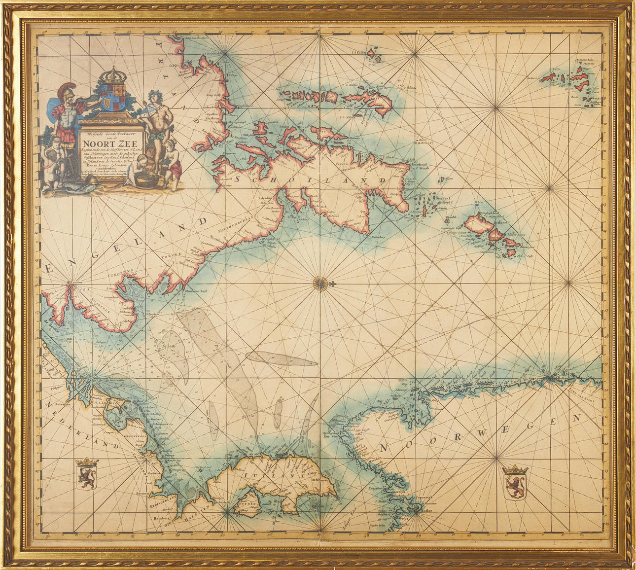 DONCKERS HAVKORT OVER NORDSØEN, ca. 1710.