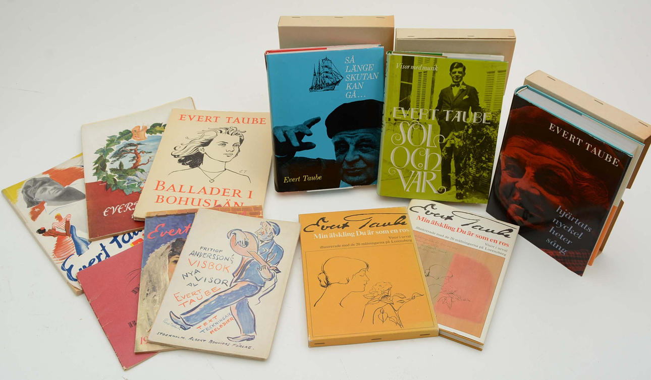Evert Taube. Samlade visor med noter. 10 vol.