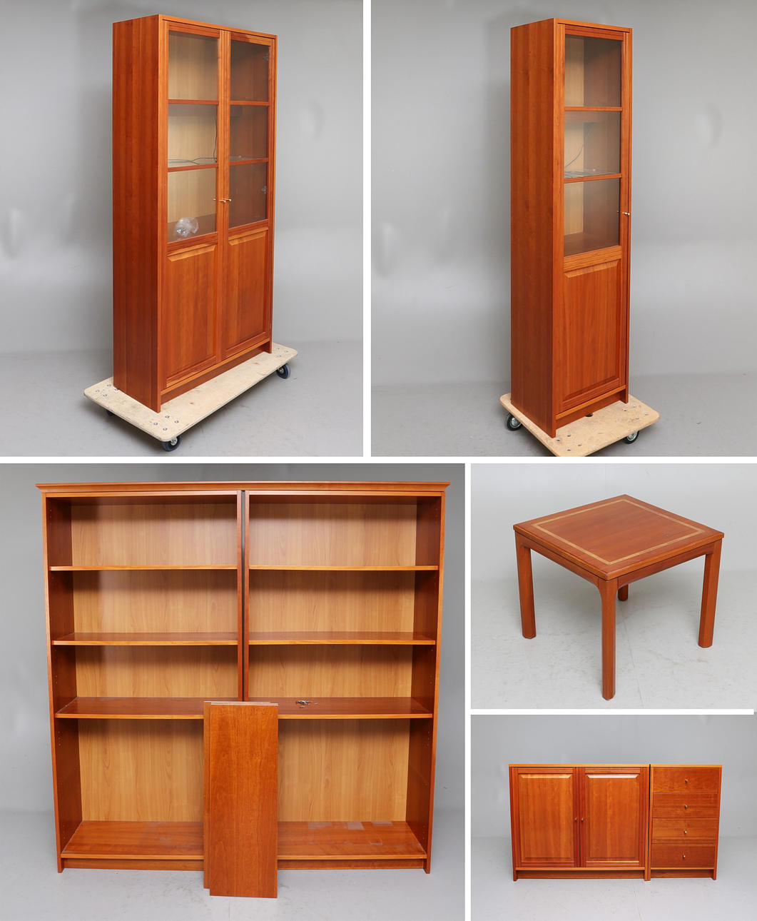 MÖBELGRUPP, 7 delar, Körsbärsfanér, 1900-tal.