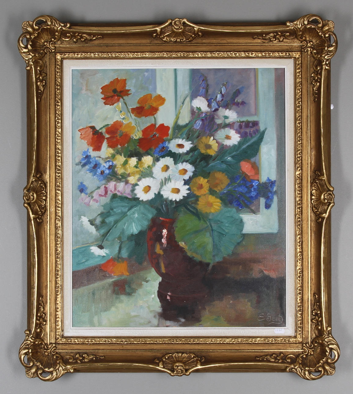 EDIT GERT, blomsterstilleben, olja på duk, 65 x 54 cm.