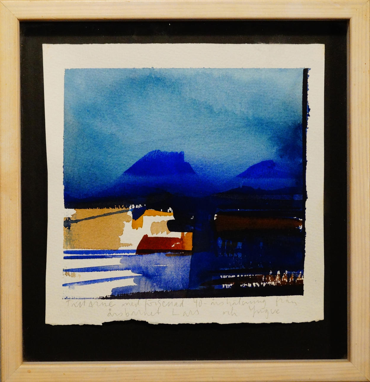 LARS LERIN. akvarell, med dedikation.