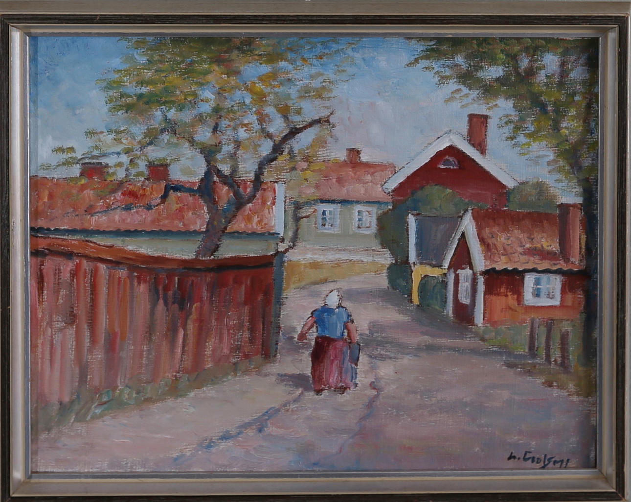 LAGE CARLSSON. Kalmarmotiv, 2 st, olja på duk, signerade.