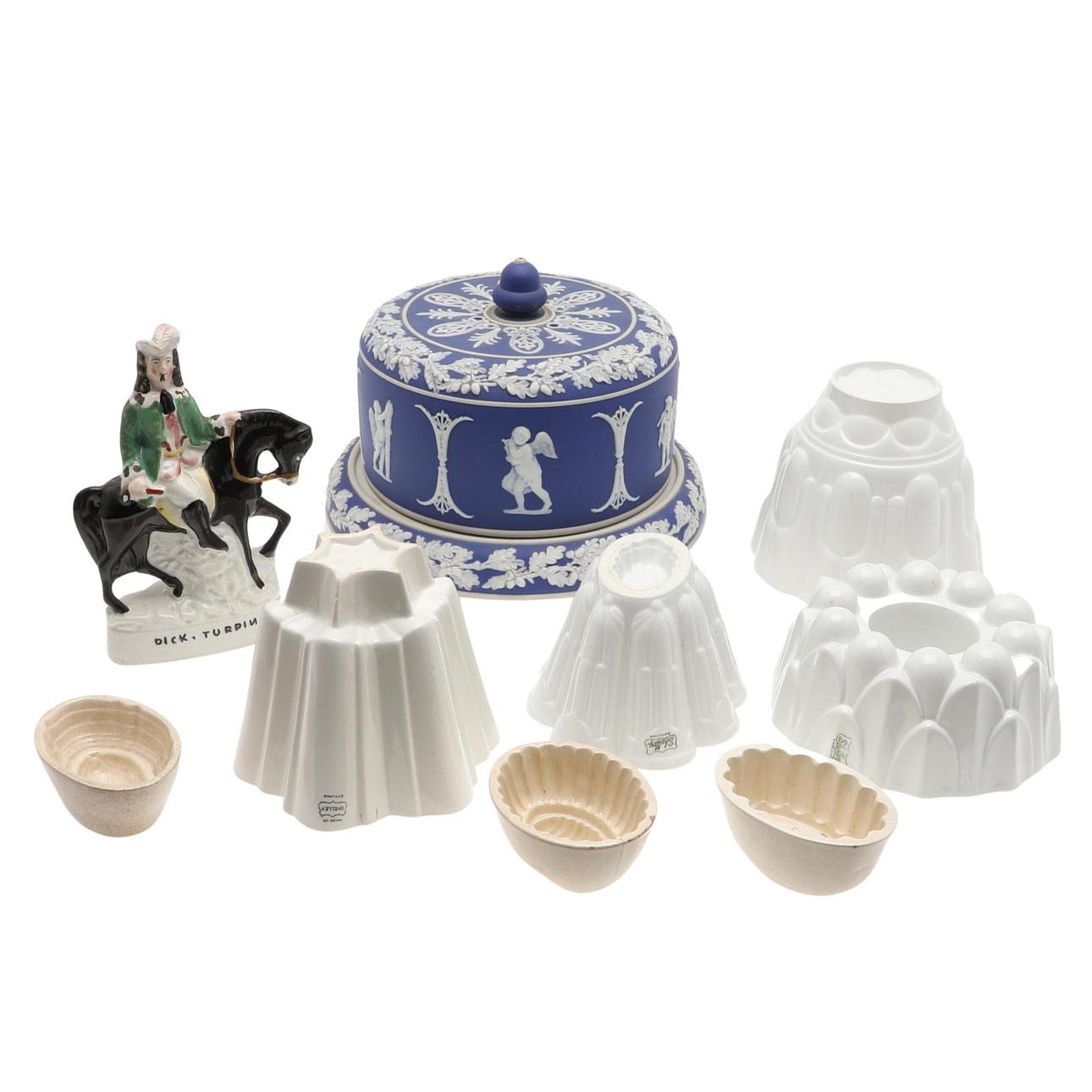 VINTAGE JASPERWARE OSTFAT & KERAMIKGELÉFORMAR.