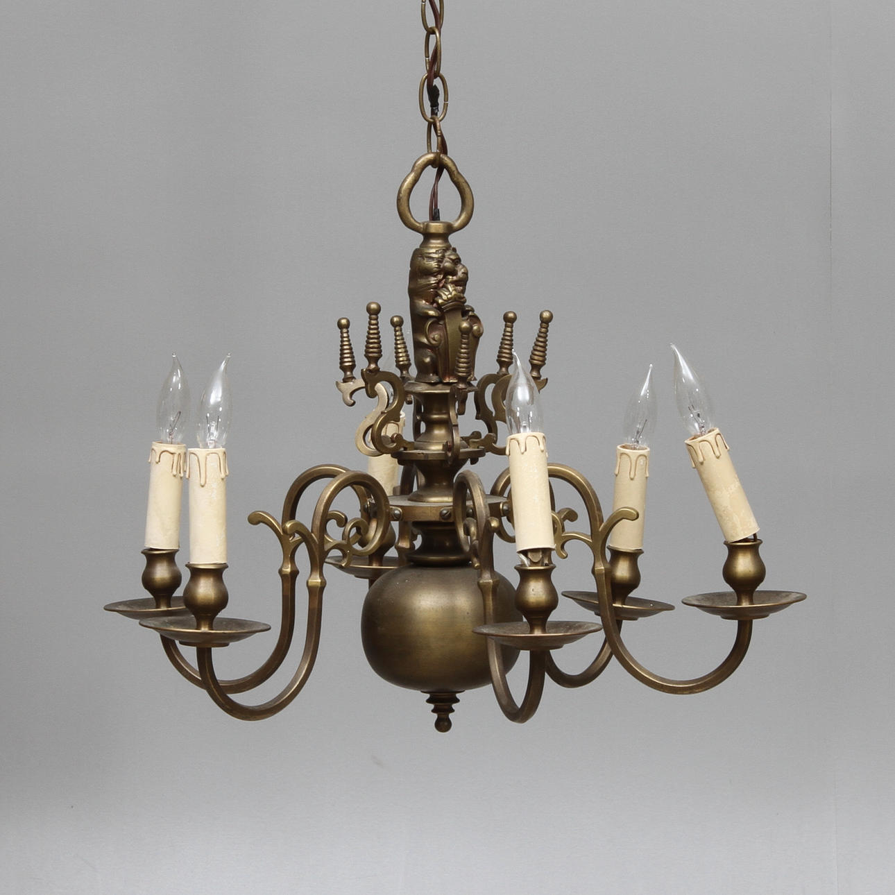 LJUSKRONA, med 6 st ljusarmar, barockstil, 1900-tal.