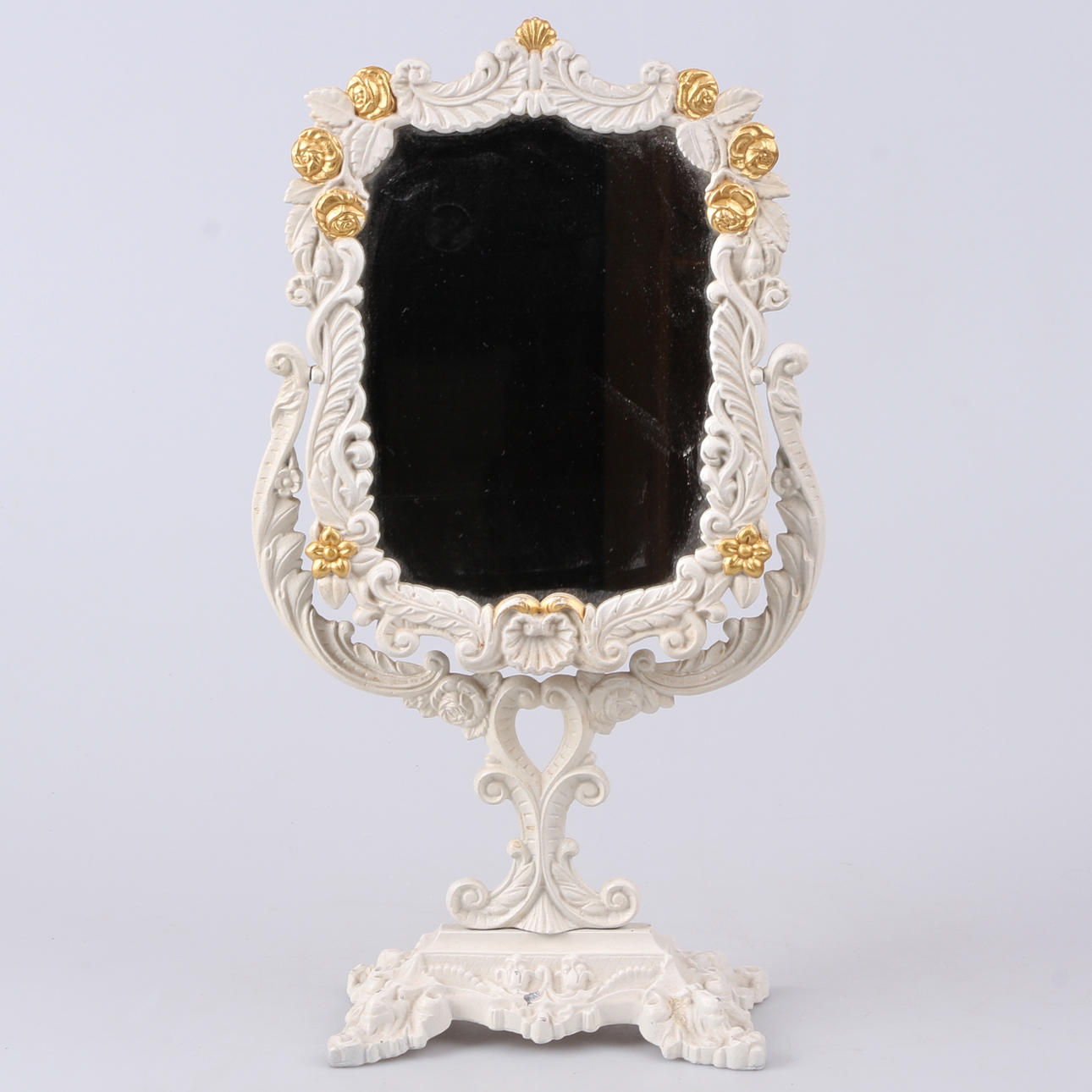 BORDSSPEGEL, bemålad metall, 1900-tal.