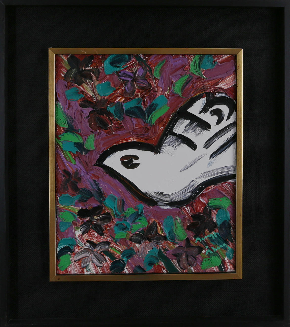 BENGT ÅBERG. Fredsduvan, Olja på pannå, Signerad.