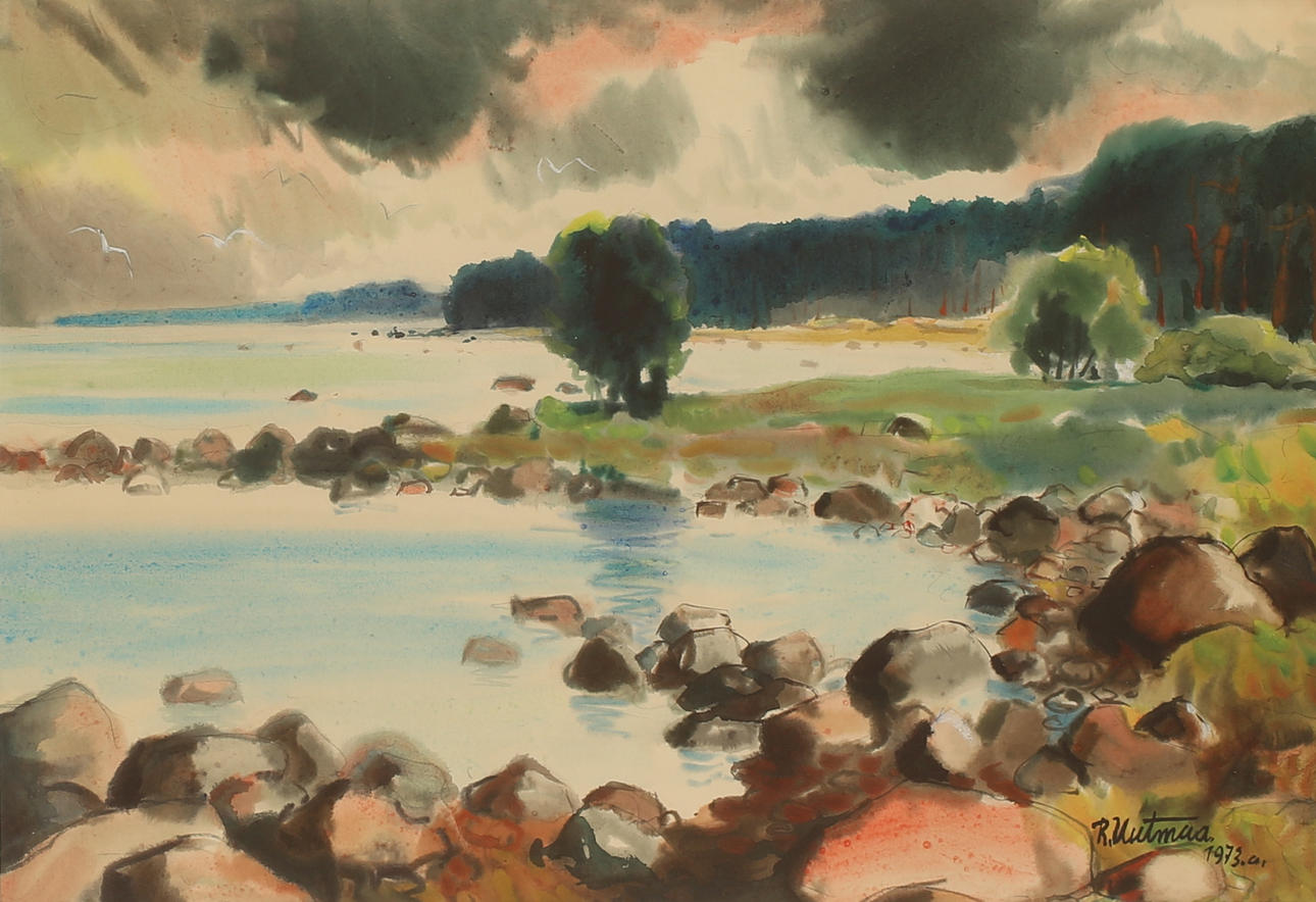 RICHARD UUTMAA. Mixed media, signed and dated 1973.