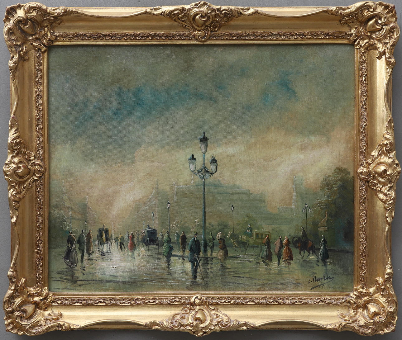 CARLOS BARBER. Oil on canvas, signed.