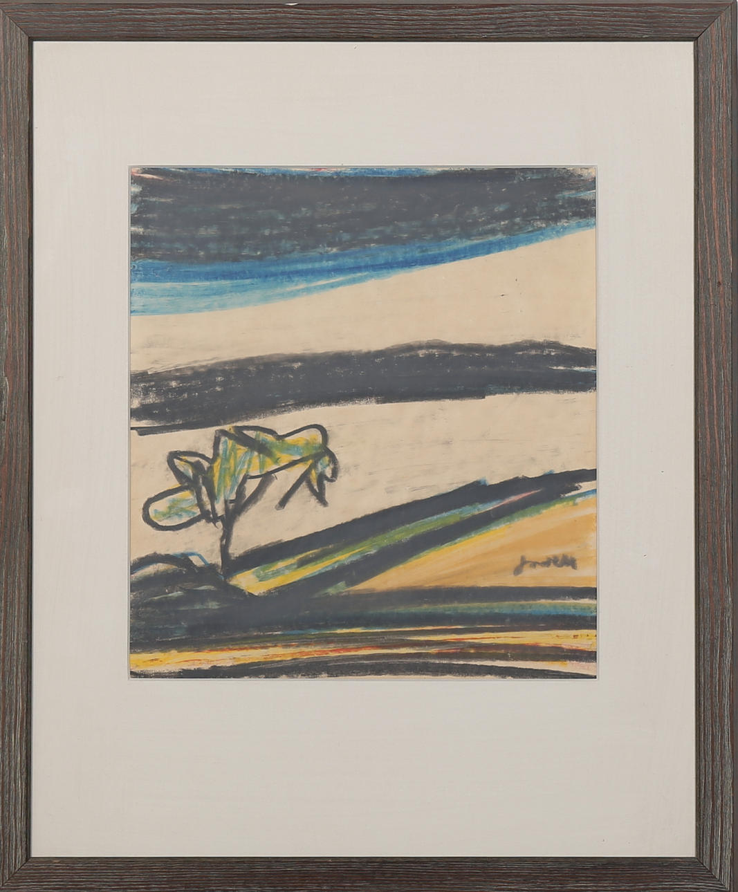 IVAN JORDELL. Träd i landskap, pastell, signerad Jordell.