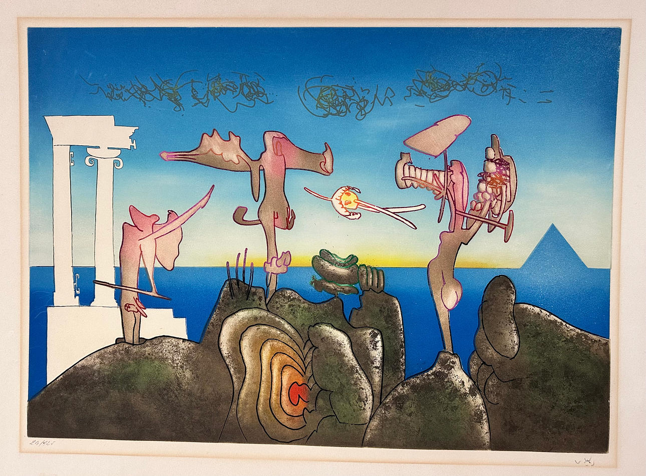 ROBERTO MATTA. Grabado en color.