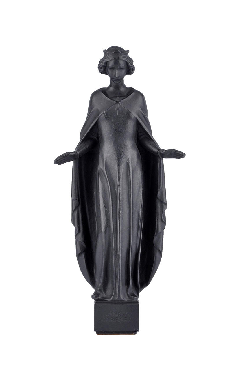 HEINRICH MOSHAGE. ”Sancta Barbara.” Skulptur av Buderus Kunstguss. Signerad.