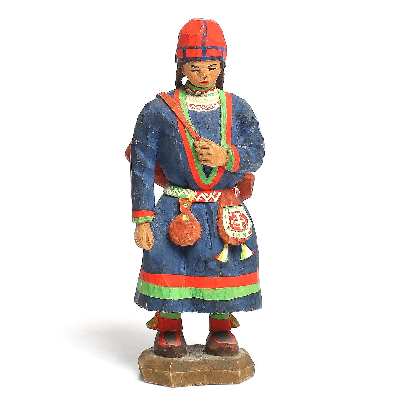 SAMEFIGUR / SKULPTUR, trä, Torborg Lindberg. 1900-talets första hälft. Signerad.