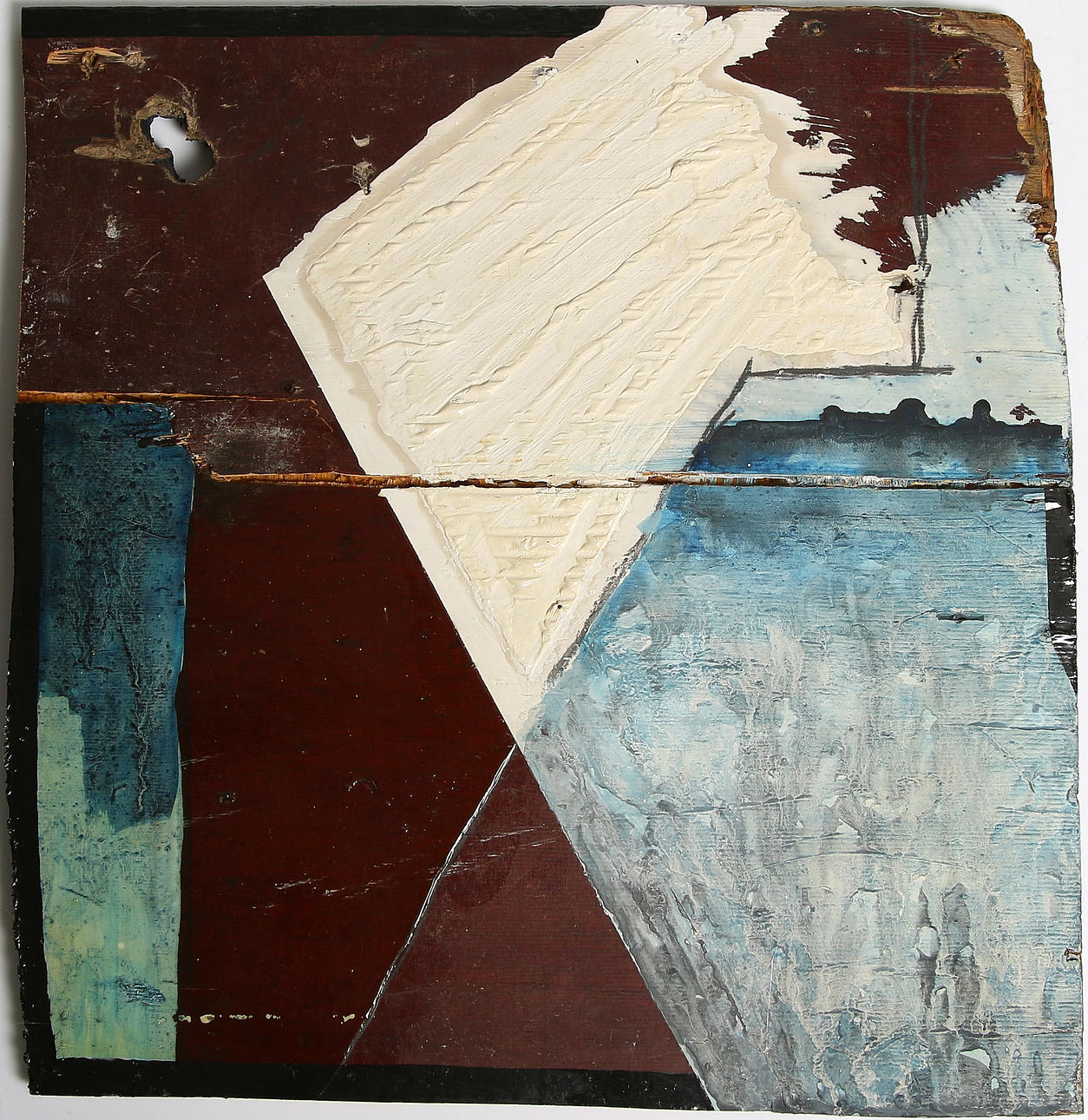 MAX MIKAEL BOOK. "Face Up", blandteknik på panel. Signerad och daterad a tergo, 1985.