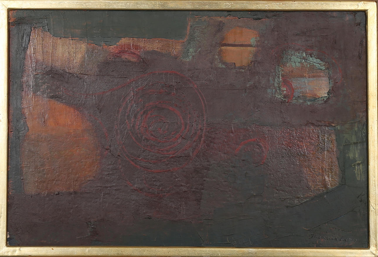 THORVALD LARSEN. "Spinal", olja på pannå, signerad.