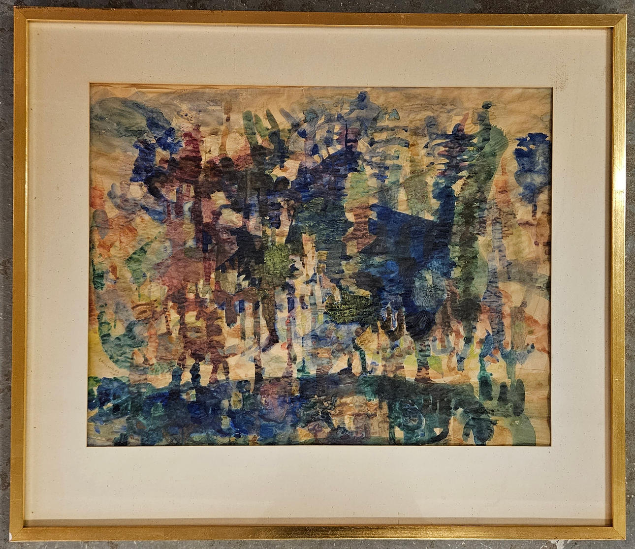 ARMAND ROSSANDER. Composition. Mixed technology. Signed and dated -60.