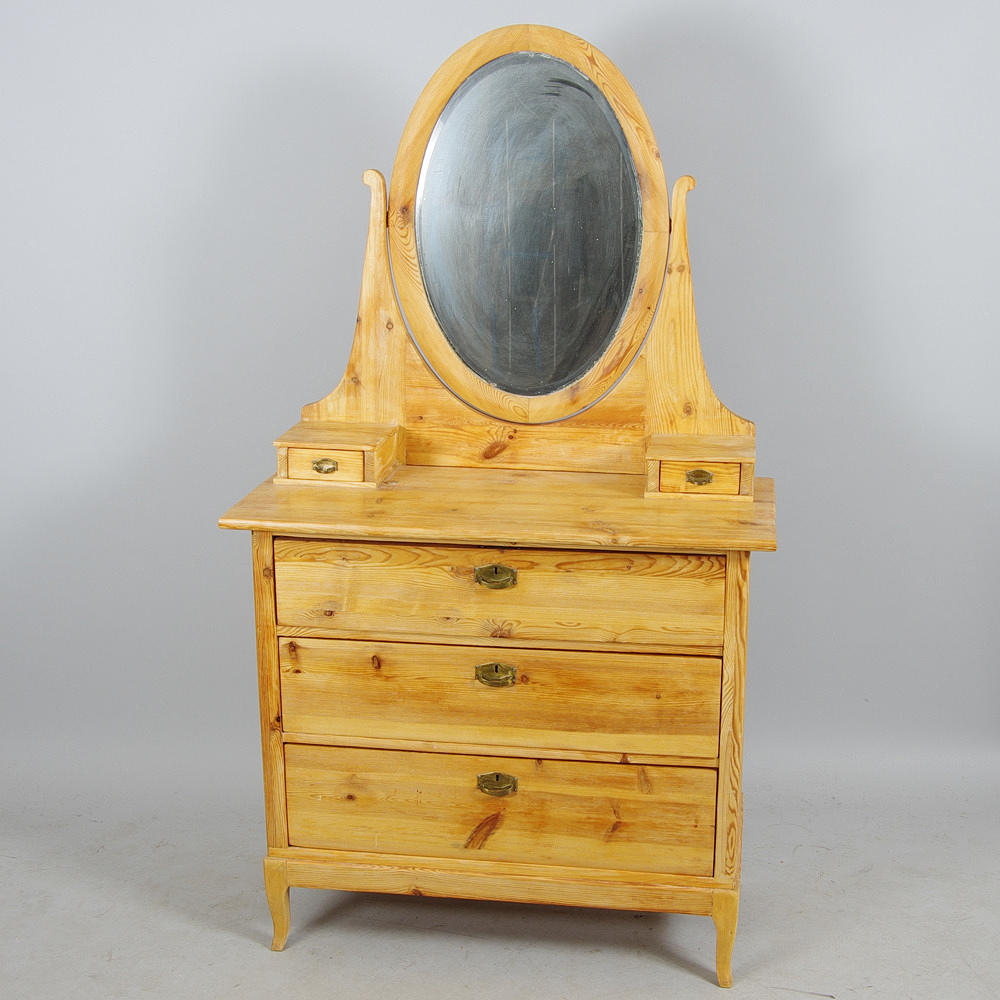 SPEGELBYRÅ, fur, tidigt 1900-tal.