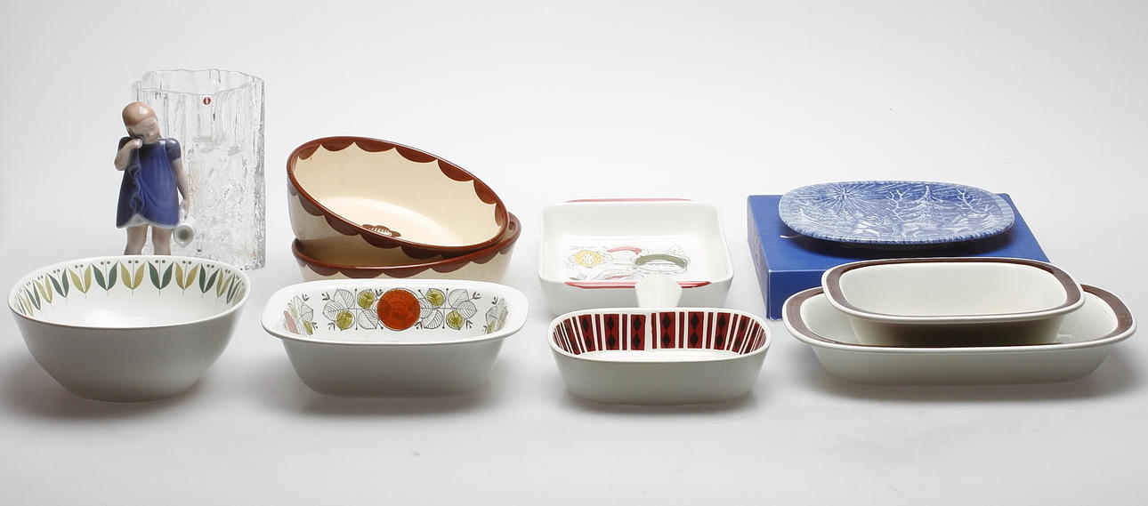 KERAMIK OCH GLAS, 11 delar, bland annat Bing&Gröndahl, Rörstrand, Gustavsberg.