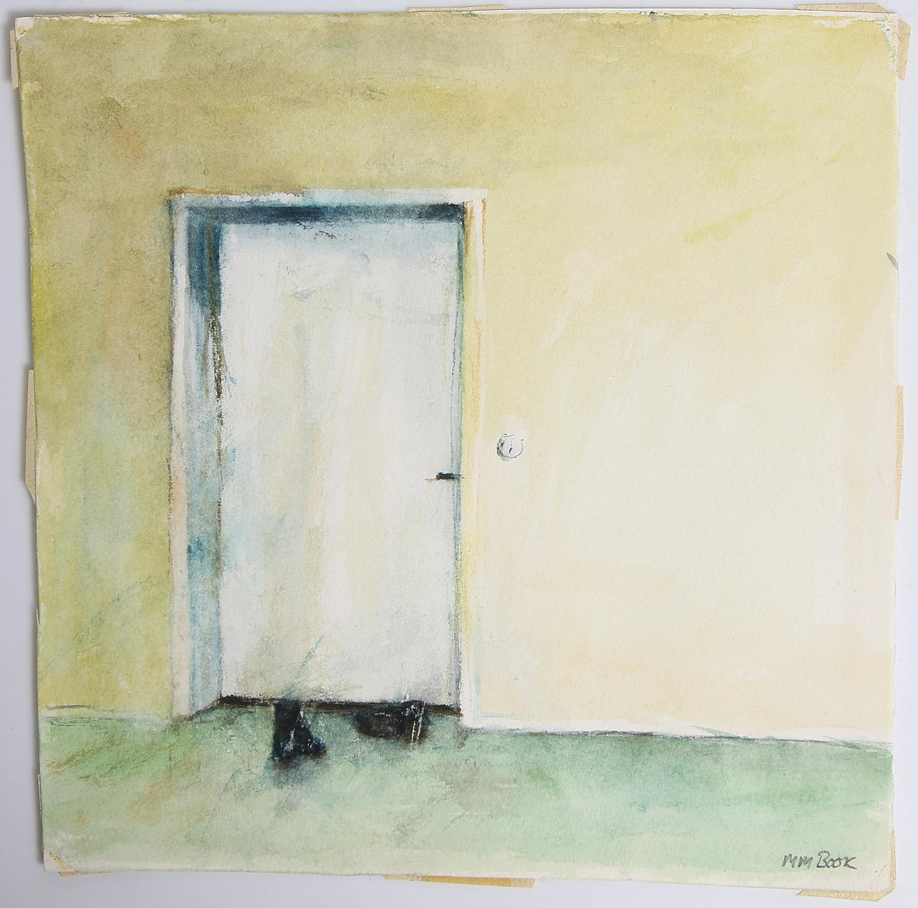 MAX MIKAEL BOOK. "Natt", akvarell. Signerad.