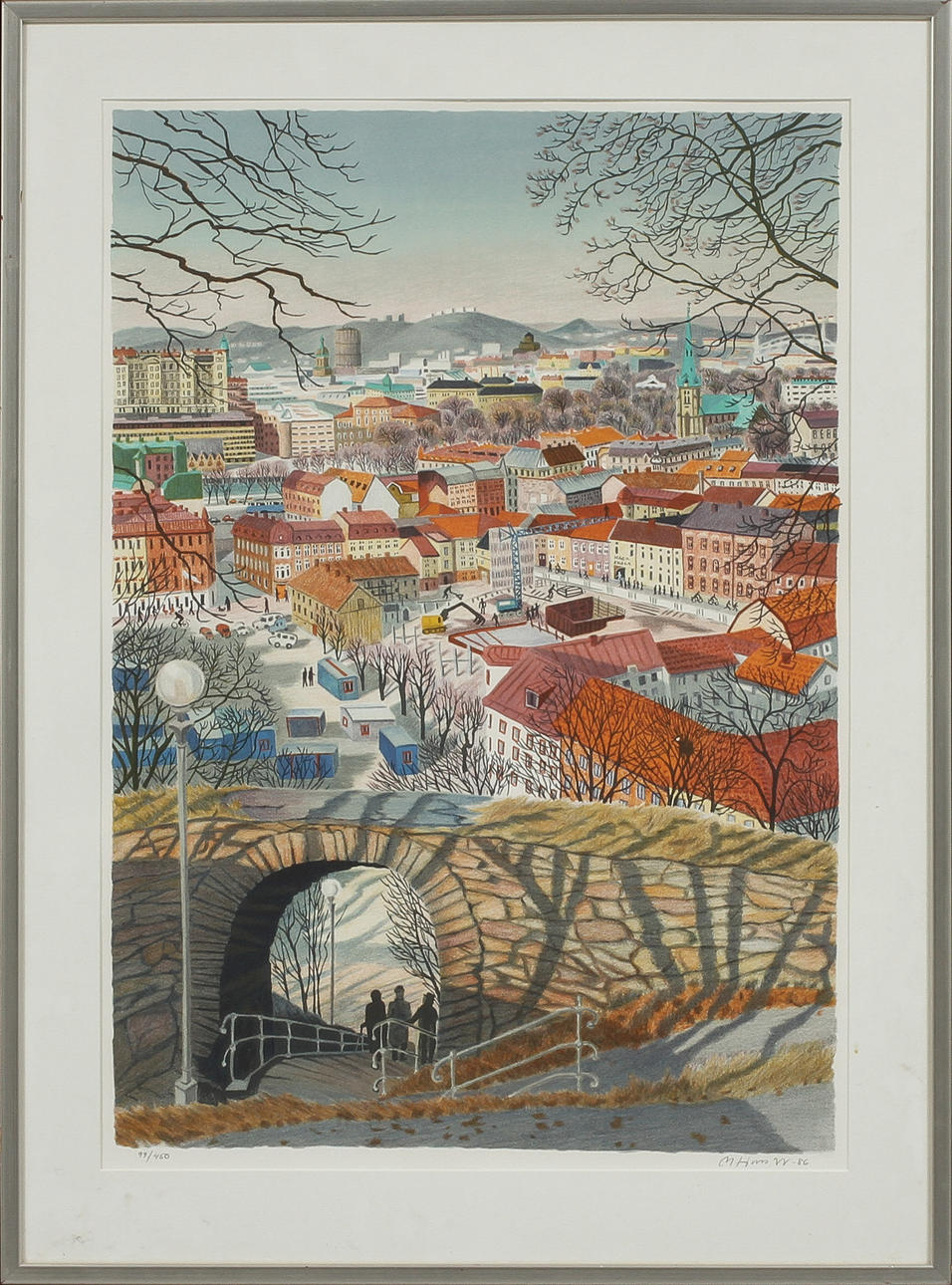 MONA HUSS WALIN. Färglitografi, sign o numr 99/450. Daterad -86.