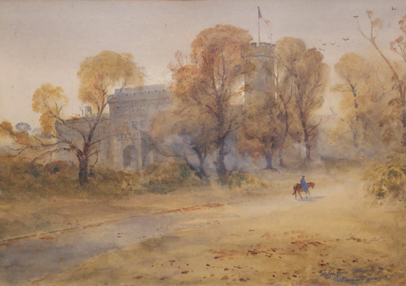 BERNARD WALTER EVANS. Watercolor, signed.