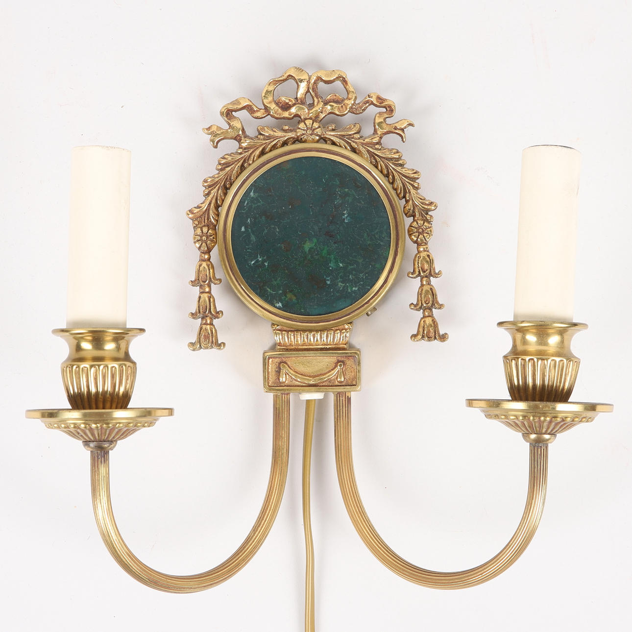 EINAR BÄCKSTRÖM. Wall lamp, two-armed, brass, signed EB.