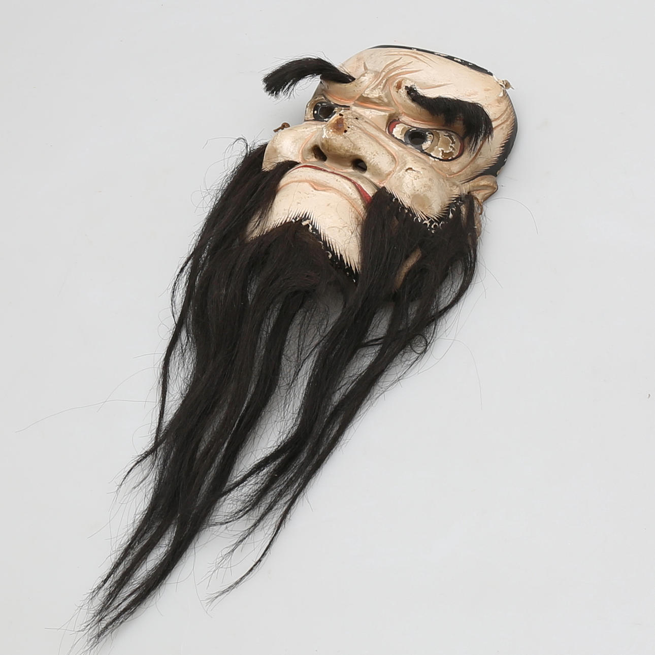MASK, trä, s.k. Noh-mask, sen Edo-dynasti eller tidig Meiji, Japan 1800-talet.
