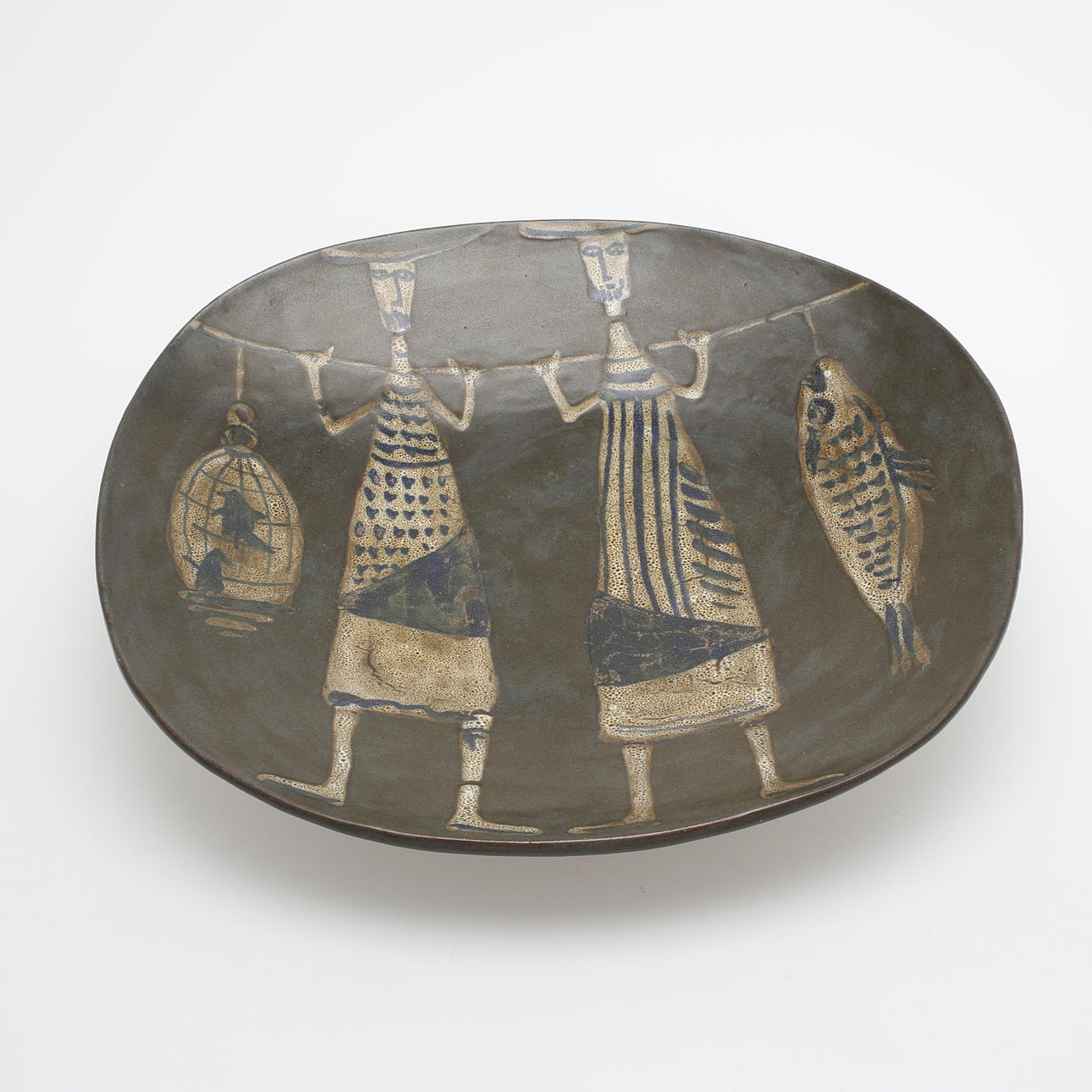 STORT FAT, stengods, Åke Holm, signerat.