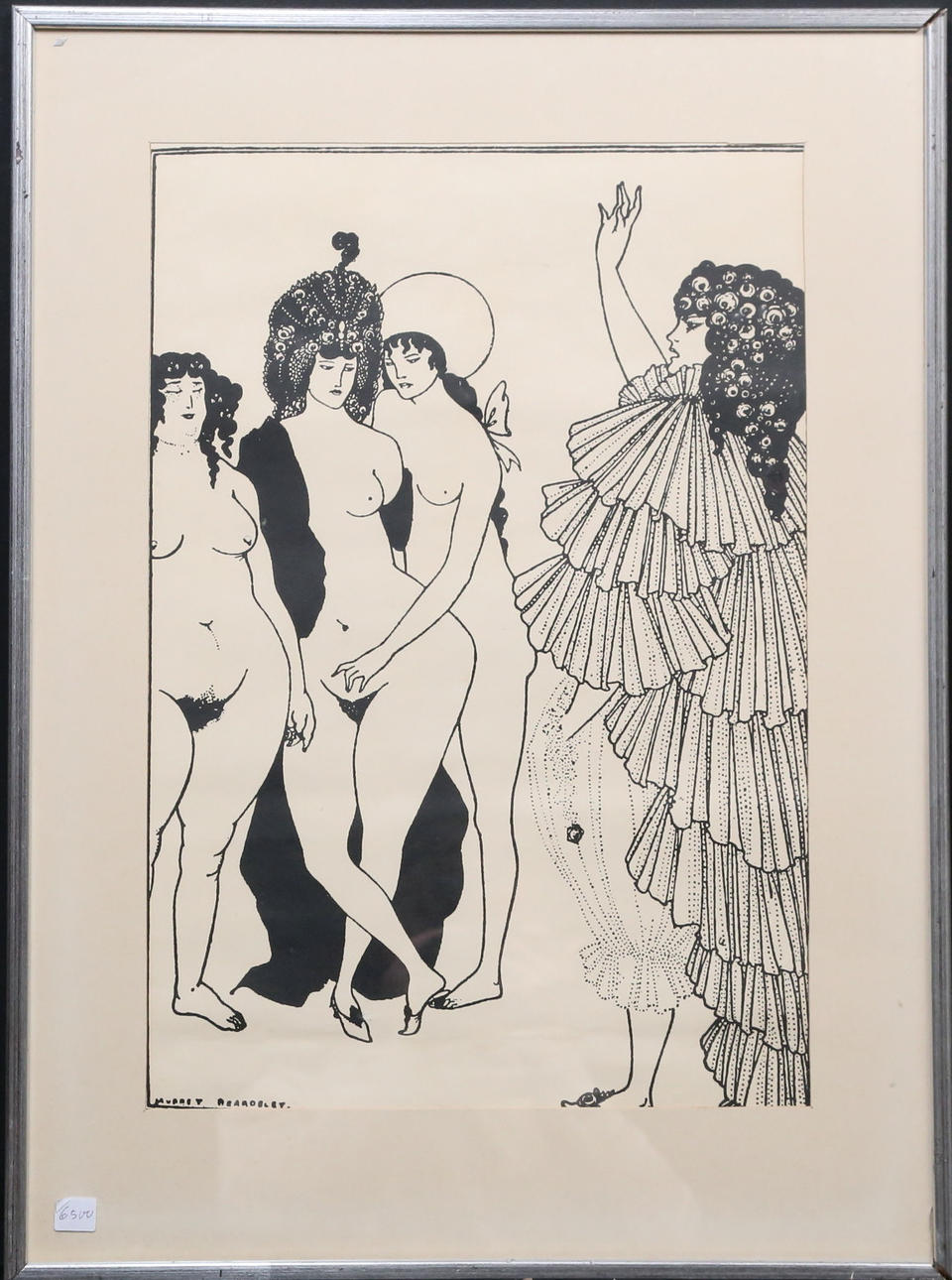 AUBREY BEARDSLEY. EFTER. Grafiskt blad, signerad i trycket.